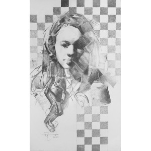 Rafique Somroo, 14 x 22, Pencil on Paper, Figurative Painting, AC-RSO-025